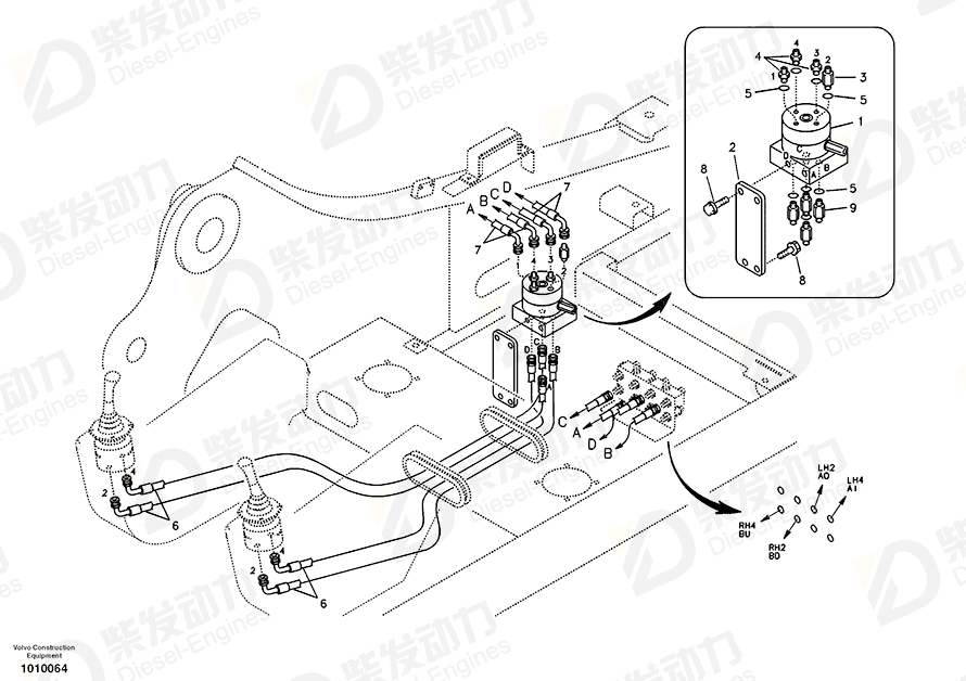 VOLVO Hose assembly SA9452-03241 Drawing VOLVO Hose assembly SA9452-03241 Drawing