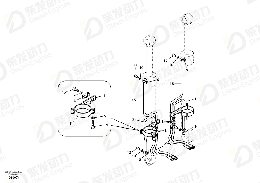 VOLVO Pipe 14505728 Drawing