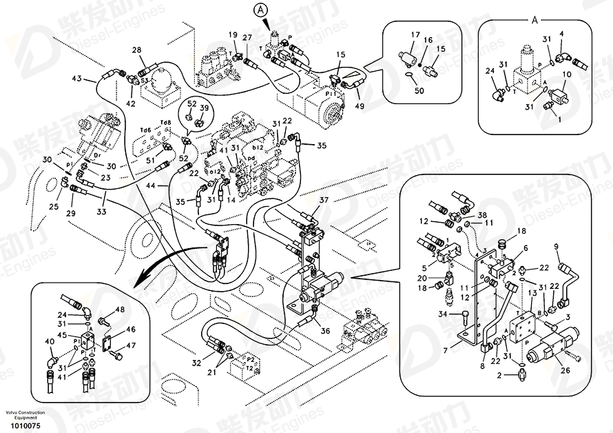 VOLVO Hose assembly SA9451-03240 Drawing VOLVO Hose assembly SA9451-03240 Drawing