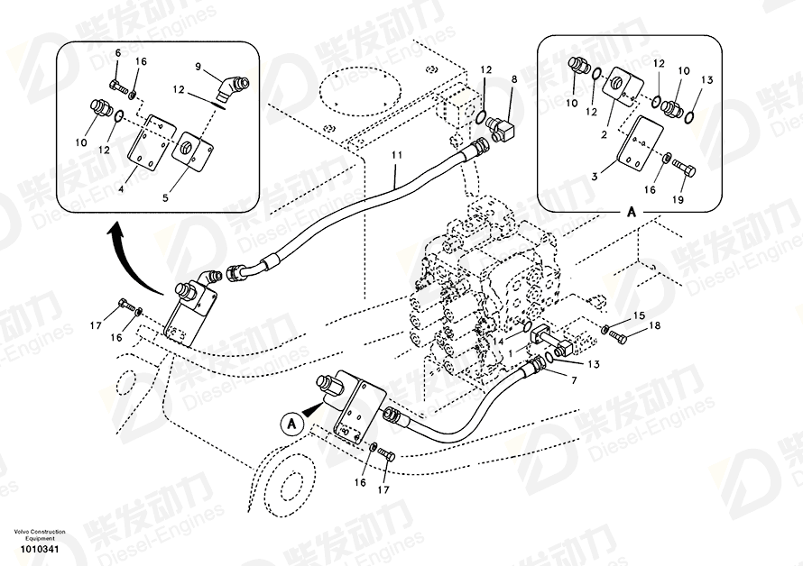 VOLVO Elbow nipple SA9413-11240 Drawing