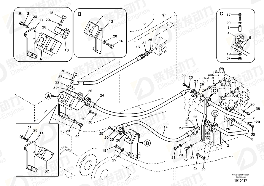 VOLVO Hex. socket screw SA9016-11610 Drawing