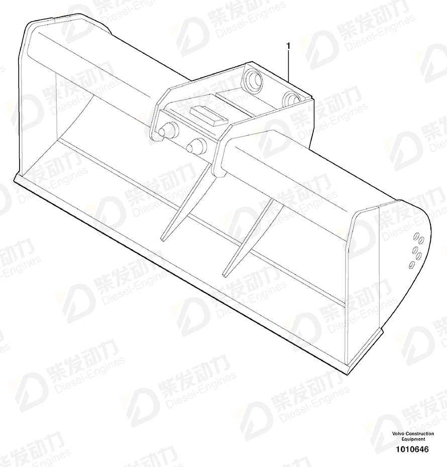 VOLVO Road ditching bucket 11804593 Drawing VOLVO Road ditching bucket 11804593 Drawing