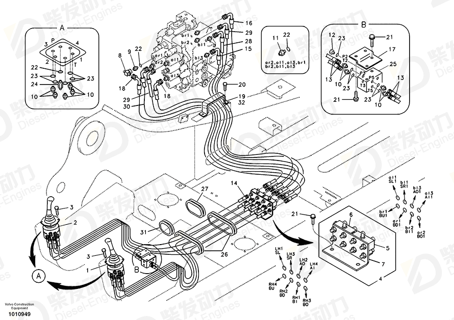 VOLVO Remote control valve 14510417 Drawing