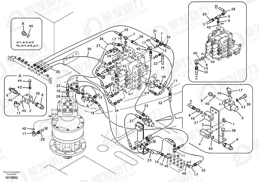VOLVO HOSE ASSEMBLY SA9453-02207 Drawing VOLVO HOSE ASSEMBLY SA9453-02207 Drawing