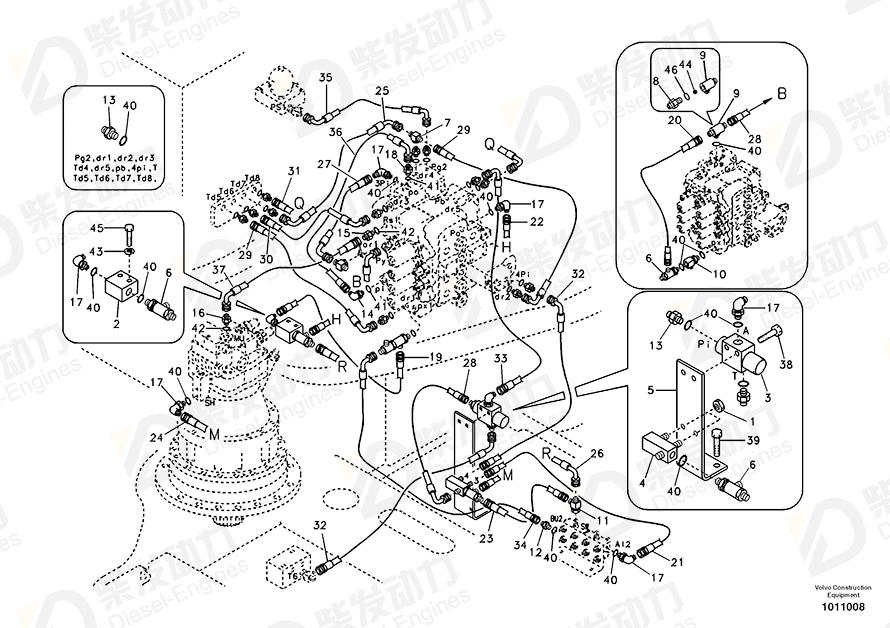 VOLVO Hose assembly 14881661 Drawing VOLVO Hose assembly 14881661 Drawing
