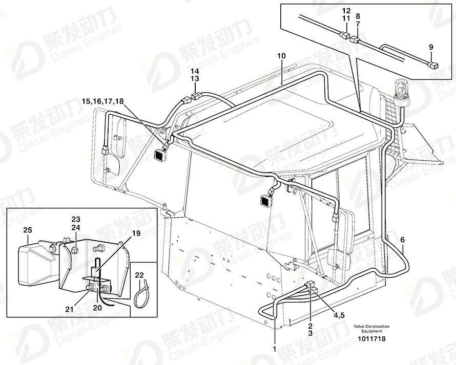 VOLVO Cable harness 11190815 Drawing