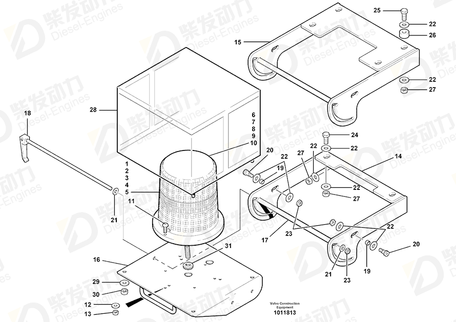 VOLVO Rotating beacon 11039291 Drawing