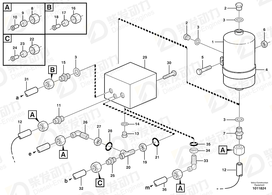 VOLVO Tensioning band 11063150 Drawing