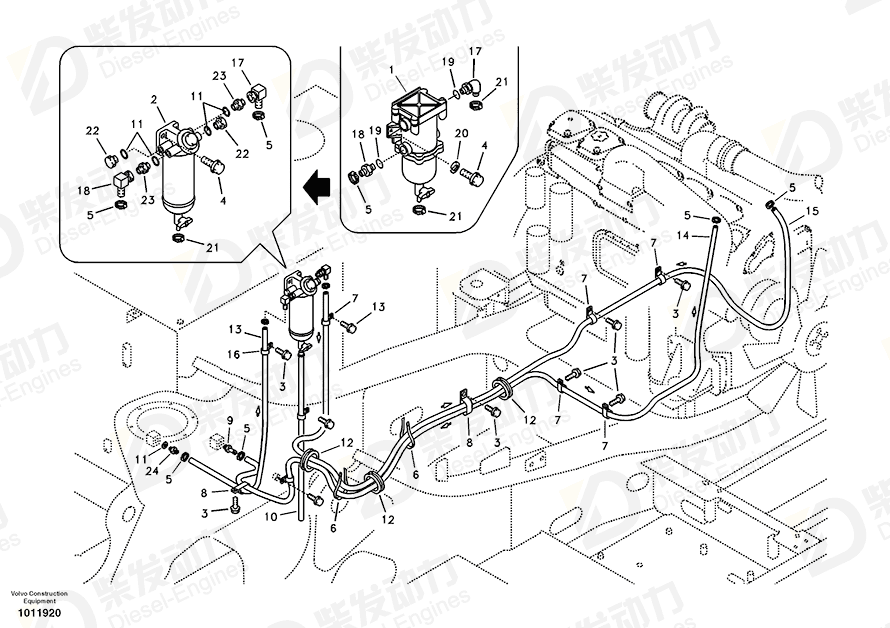 VOLVO hand pump 11713138 Drawing