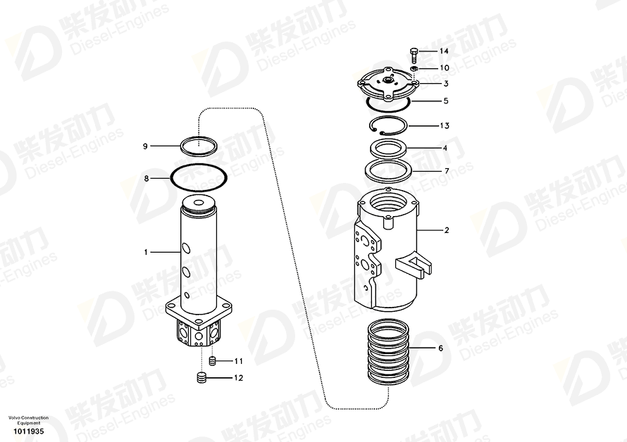 VOLVO Turning joint 14524785 Drawing VOLVO Turning joint 14524785 Drawing