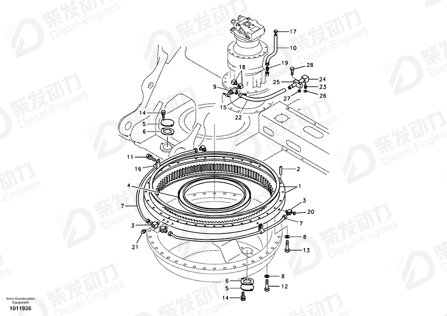 VOLVO Pipe SA1048-11911 Drawing VOLVO Pipe SA1048-11911 Drawing