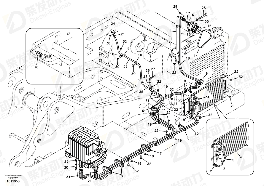 VOLVO Hose SA9961-23331 Drawing VOLVO Hose SA9961-23331 Drawing