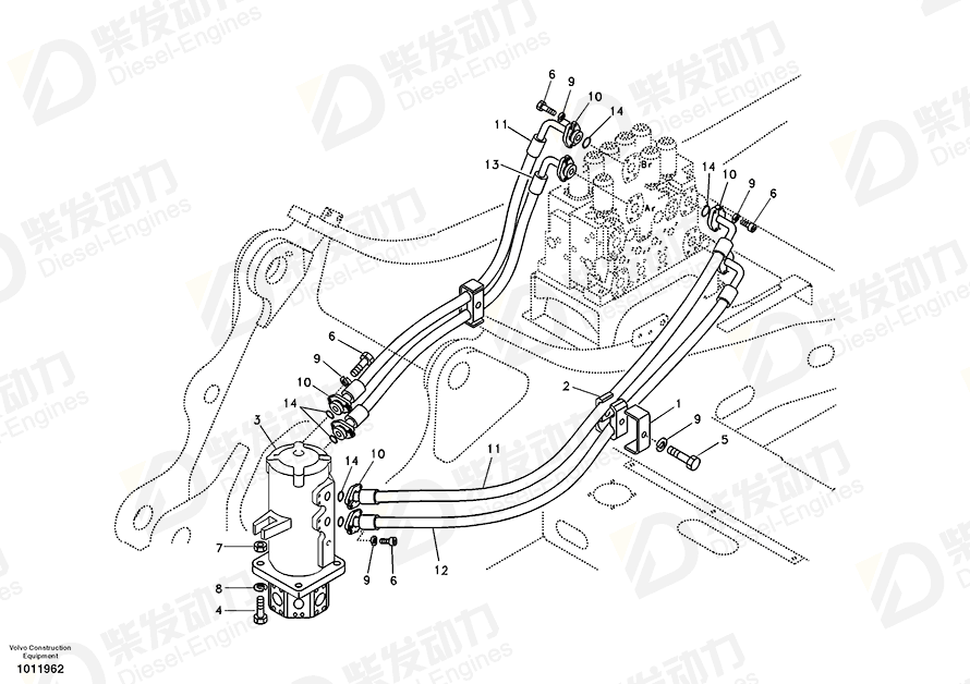 VOLVO Hose 14880746 Drawing