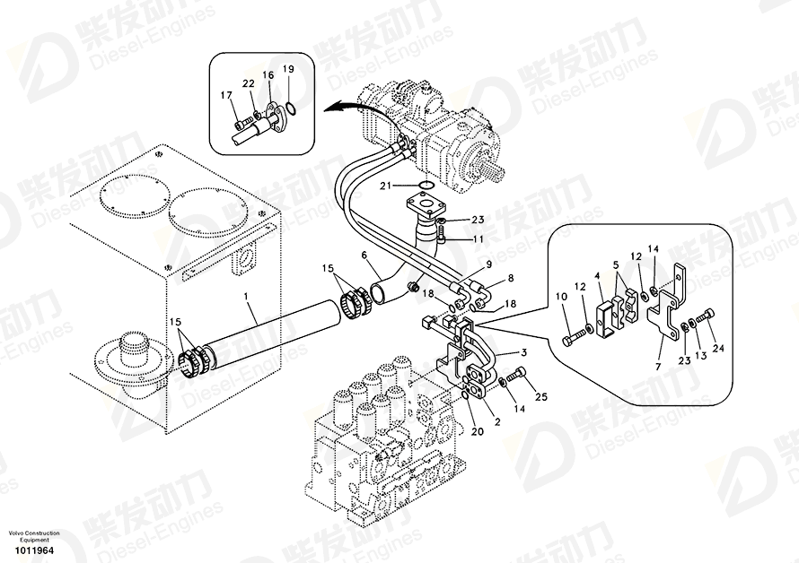 VOLVO Hose assembly 14880076 Drawing