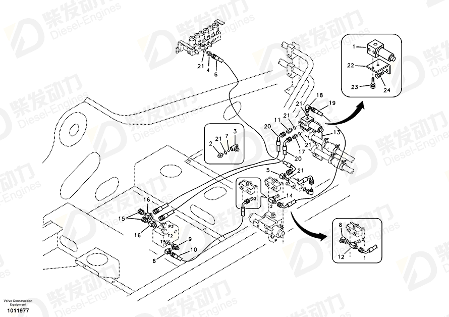 VOLVO Hose assembly SA9452-03234 Drawing VOLVO Hose assembly SA9452-03234 Drawing