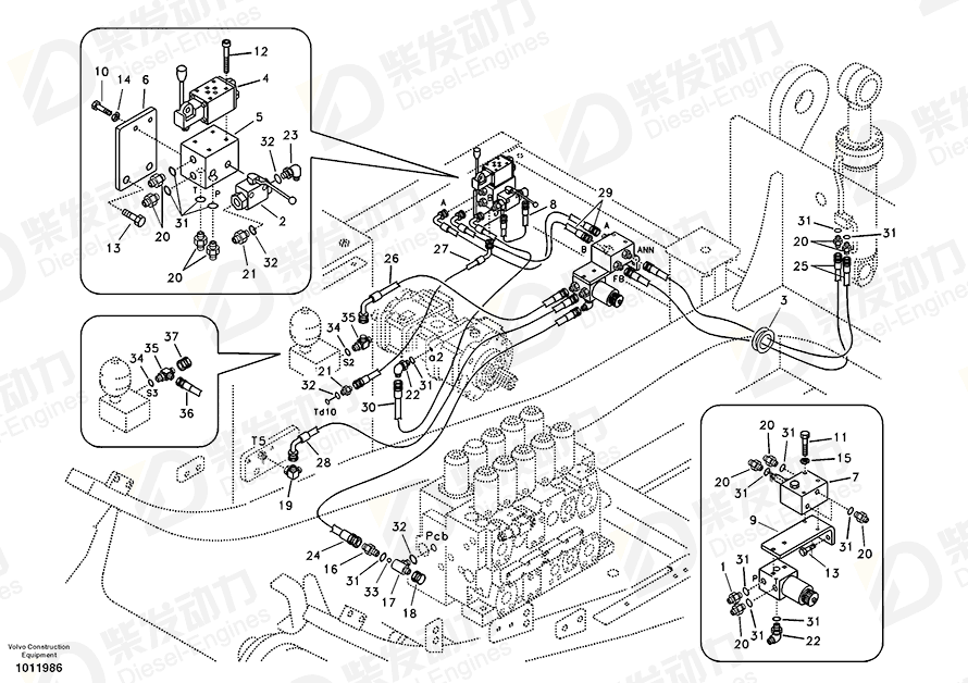 VOLVO Hose assembly SA9451-12630 Drawing