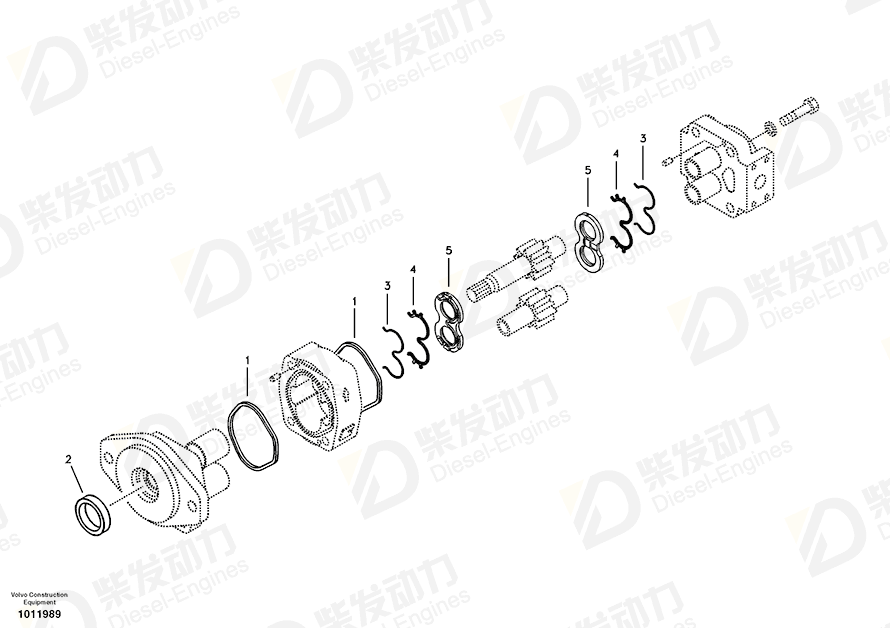 VOLVO Gear pump 14525543 Drawing