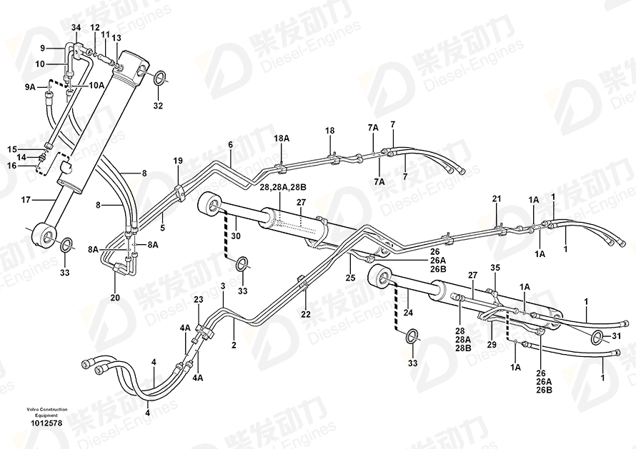 VOLVO Elbow nipple 935076 Drawing