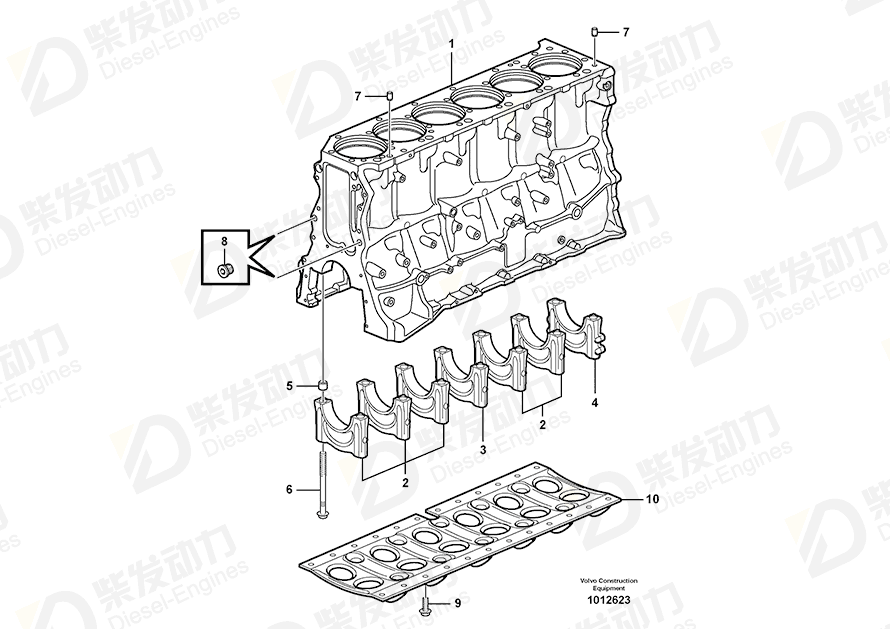 VOLVO Cylinder Block 20463774 Drawing VOLVO Cylinder Block 20463774 Drawing