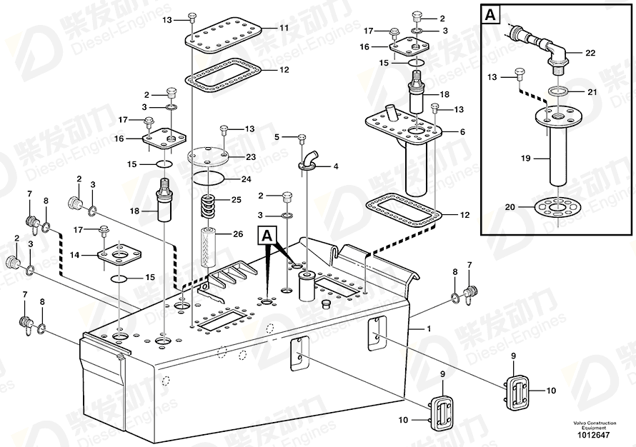 VOLVO Hydraulic fluid tank 11192438 Drawing