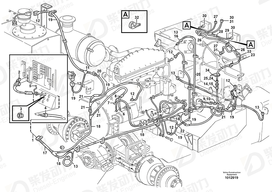 VOLVO Cable terminal 970789 Drawing