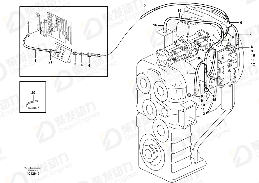 VOLVO Manifold 11039109 Drawing
