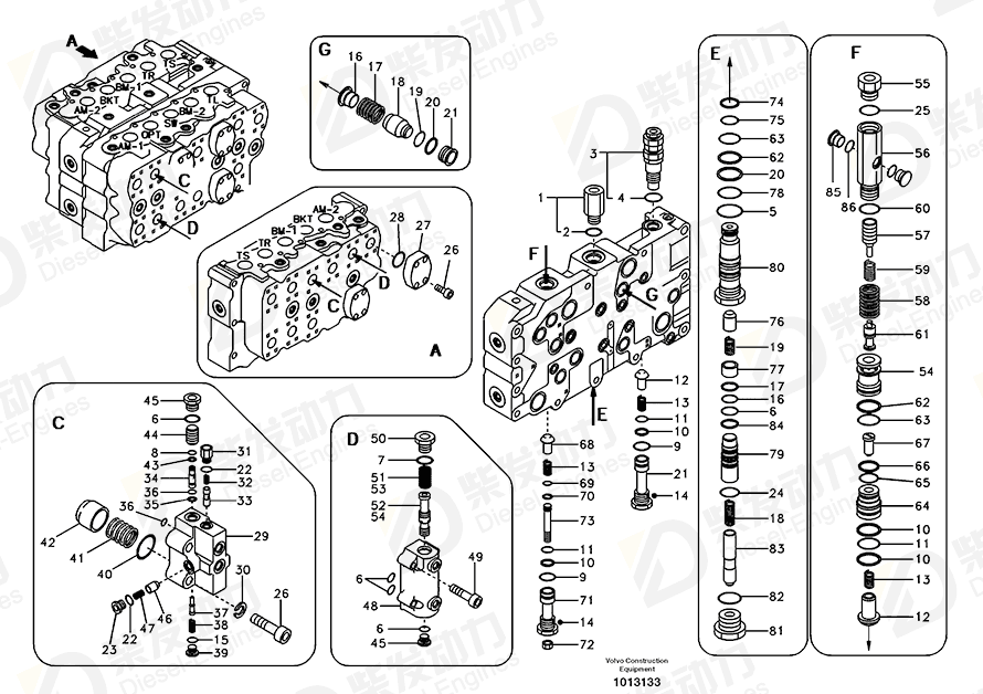 VOLVO Control valve 14503522 Drawing