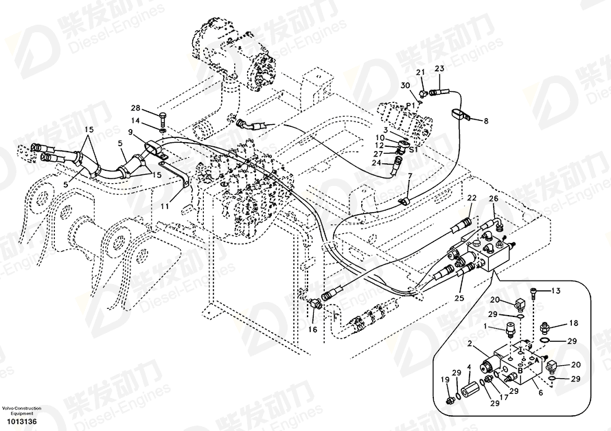 VOLVO Hose assembly SA9451-04471 Drawing VOLVO Hose assembly SA9451-04471 Drawing