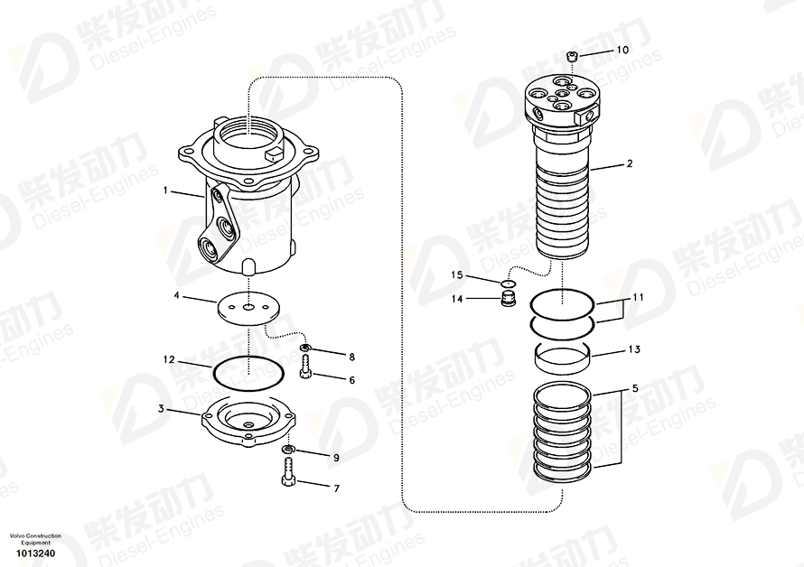 VOLVO Seal kit swing cylinder 14514937 Drawing