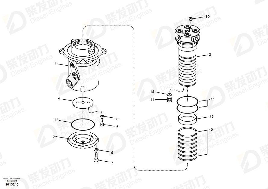 VOLVO Seal kit swing cylinder 14514937 Drawing VOLVO Seal kit swing cylinder 14514937 Drawing