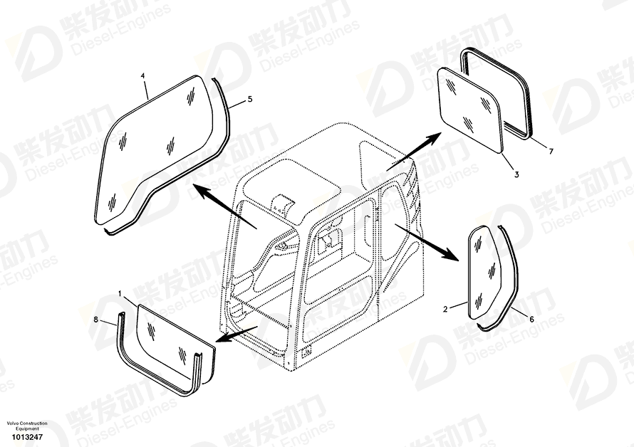 VOLVO Glass 14506844 Drawing