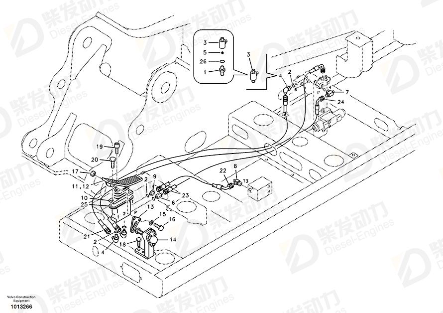 VOLVO Hose assembly SA9453-03245 Drawing VOLVO Hose assembly SA9453-03245 Drawing