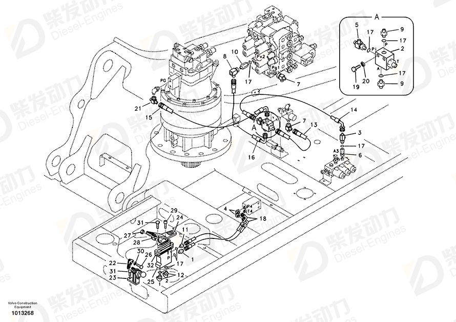 VOLVO Hose assembly SA9451-02206 Drawing VOLVO Hose assembly SA9451-02206 Drawing