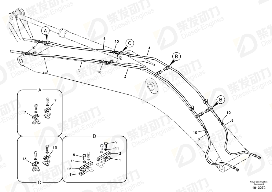 VOLVO Pipe SA1174-53050 Drawing VOLVO Pipe SA1174-53050 Drawing