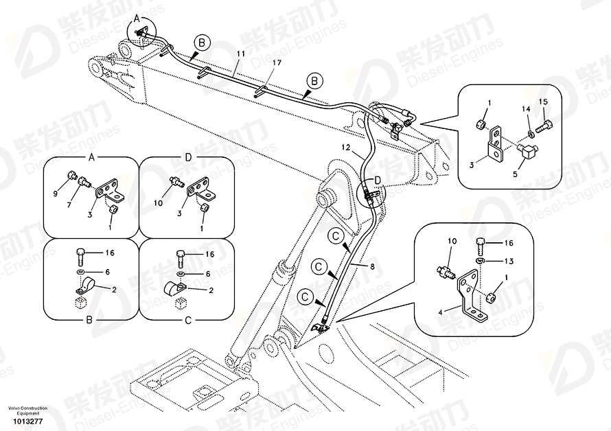 VOLVO Hose assembly SA9451-04256 Drawing VOLVO Hose assembly SA9451-04256 Drawing