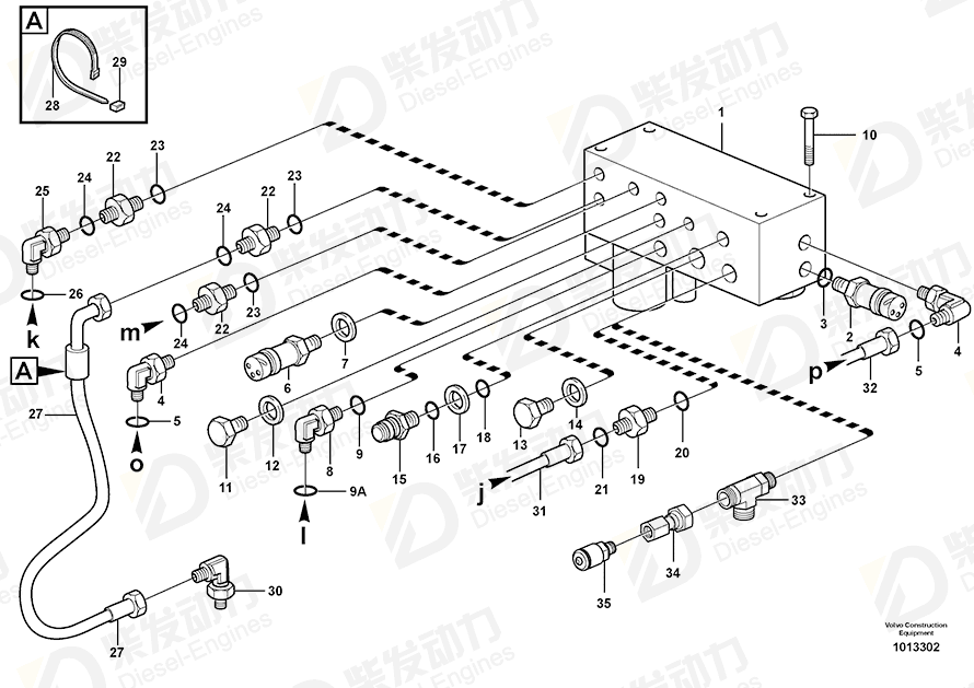 VOLVO Elbow nipple 13933902 Drawing