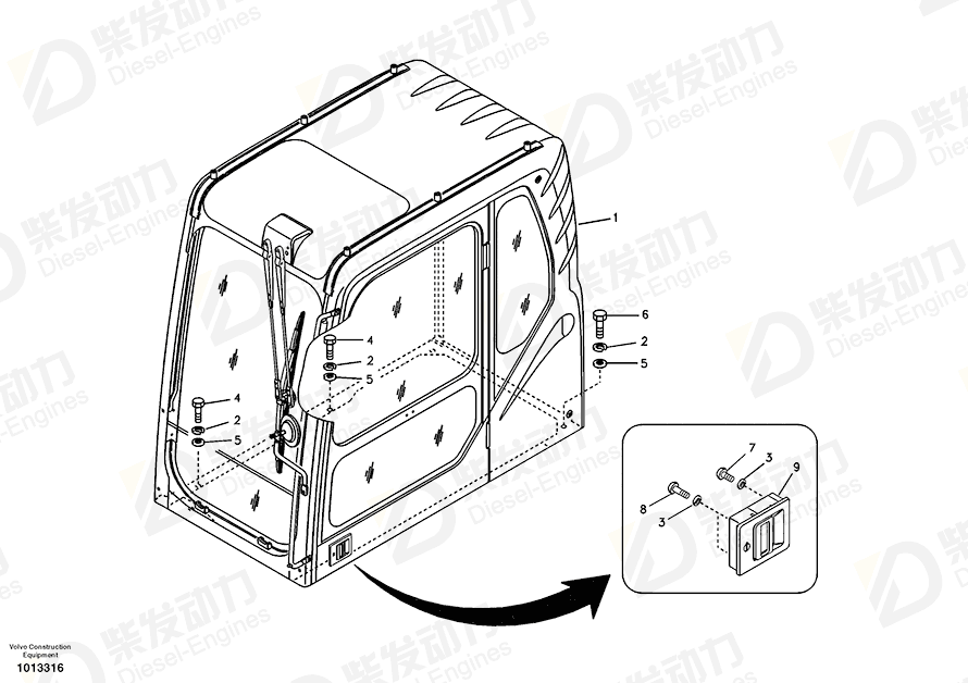 VOLVO Cab 14531007 Drawing