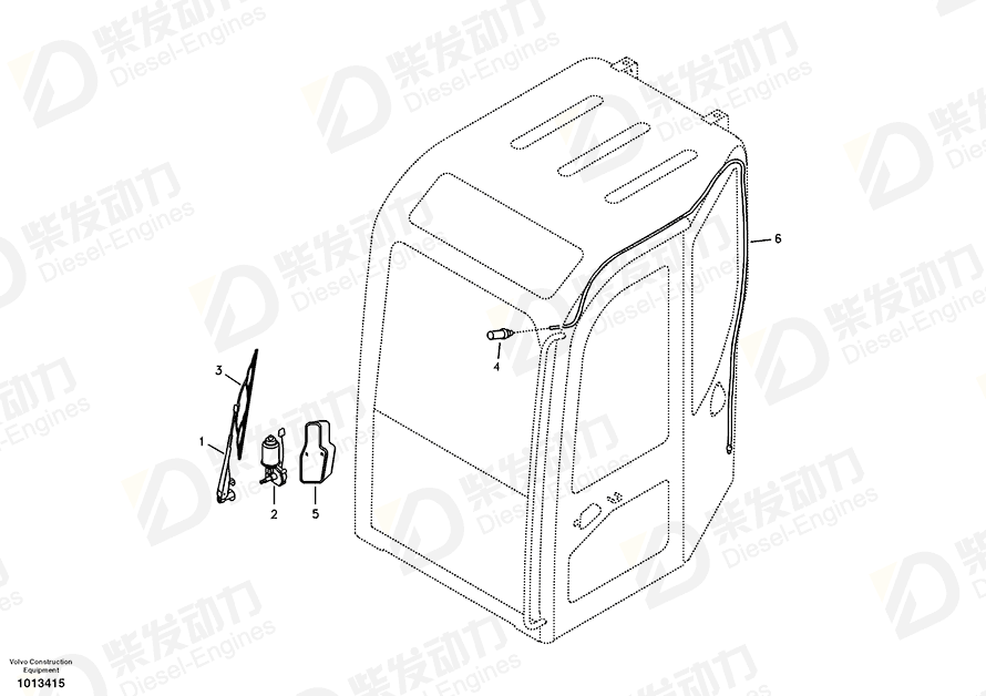 VOLVO Wiper arm 14644561 Drawing