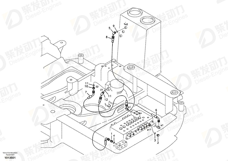 VOLVO HOSE SA9453-02221 Drawing VOLVO HOSE SA9453-02221 Drawing