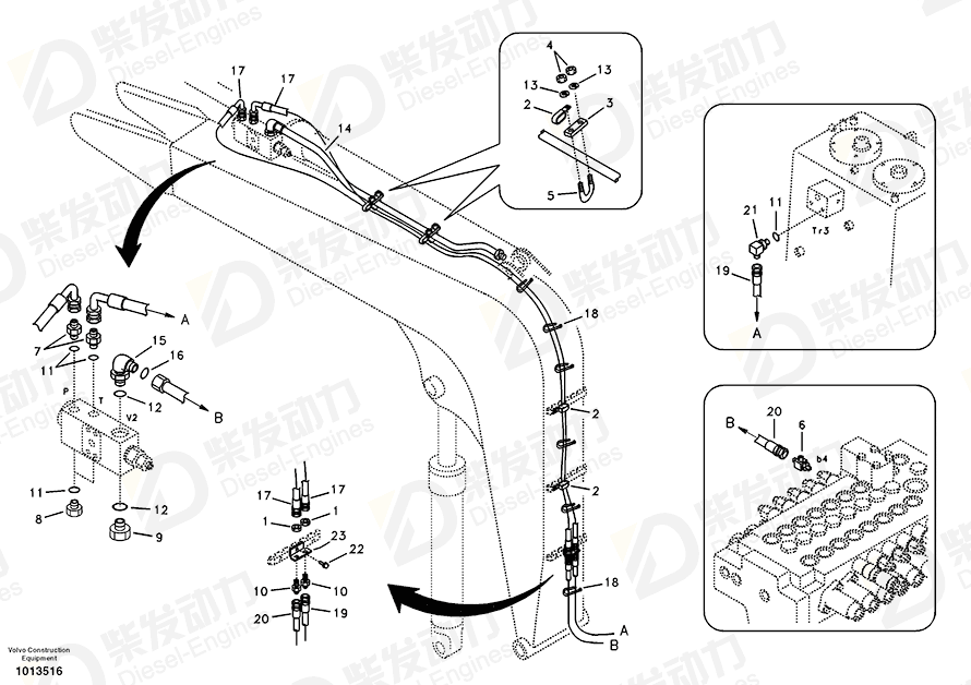 VOLVO Hose assembly SA9453-02263 Drawing