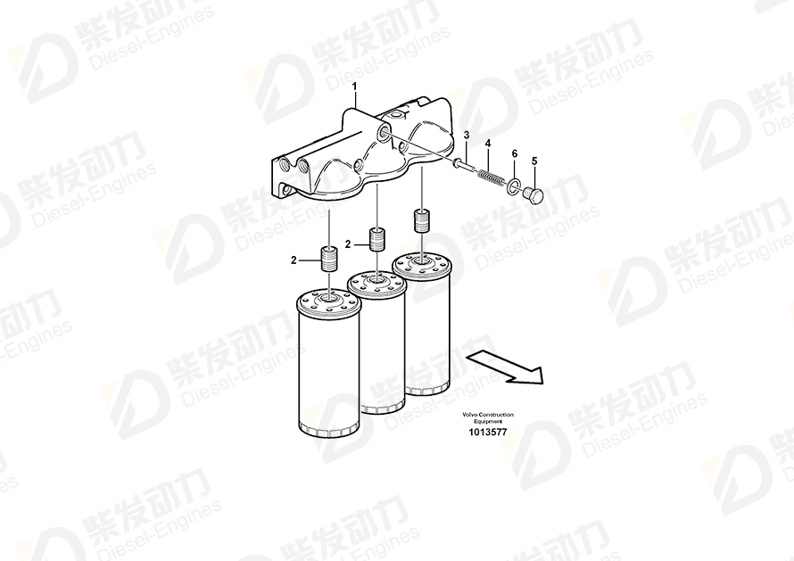 VOLVO Oil filter housing 11127988 Drawing