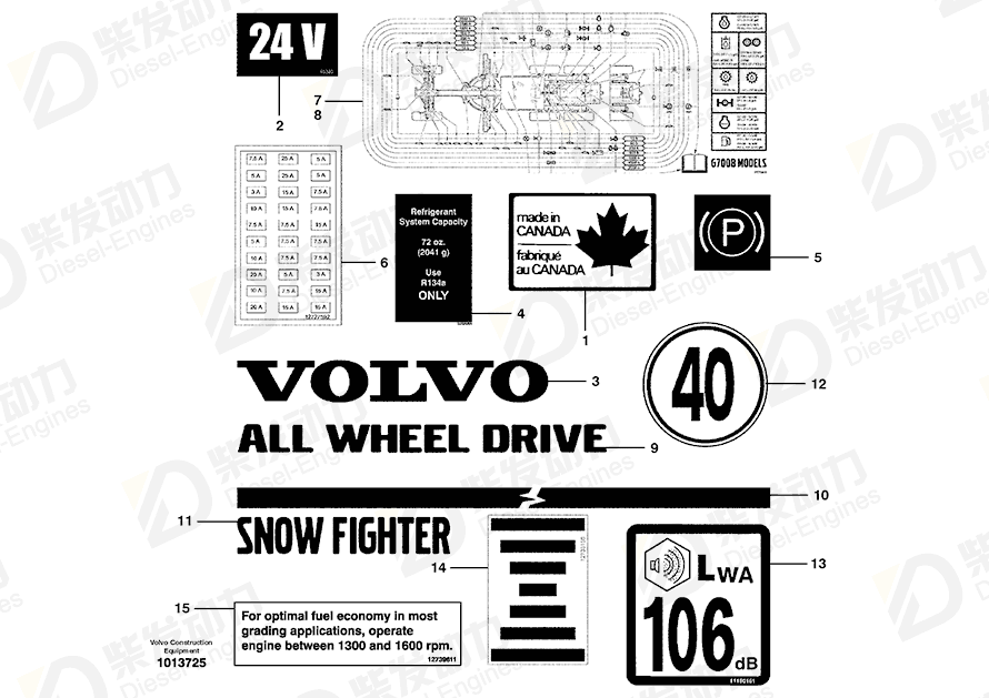 VOLVO Decal 11180161 Drawing