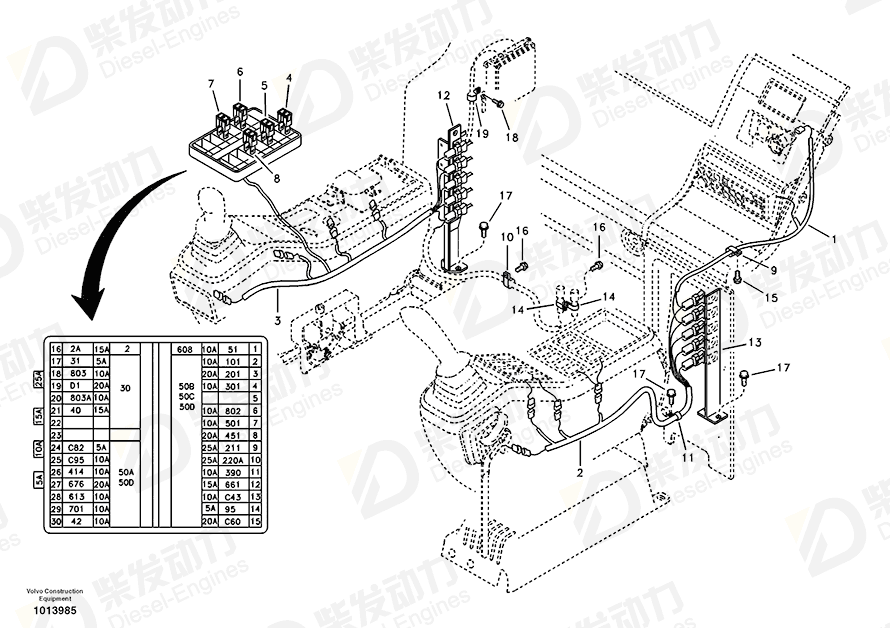 VOLVO Wire harness 14535882 Drawing