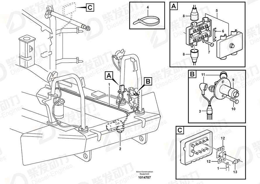 VOLVO Cable harness 11121373 Drawing VOLVO Cable harness 11121373 Drawing