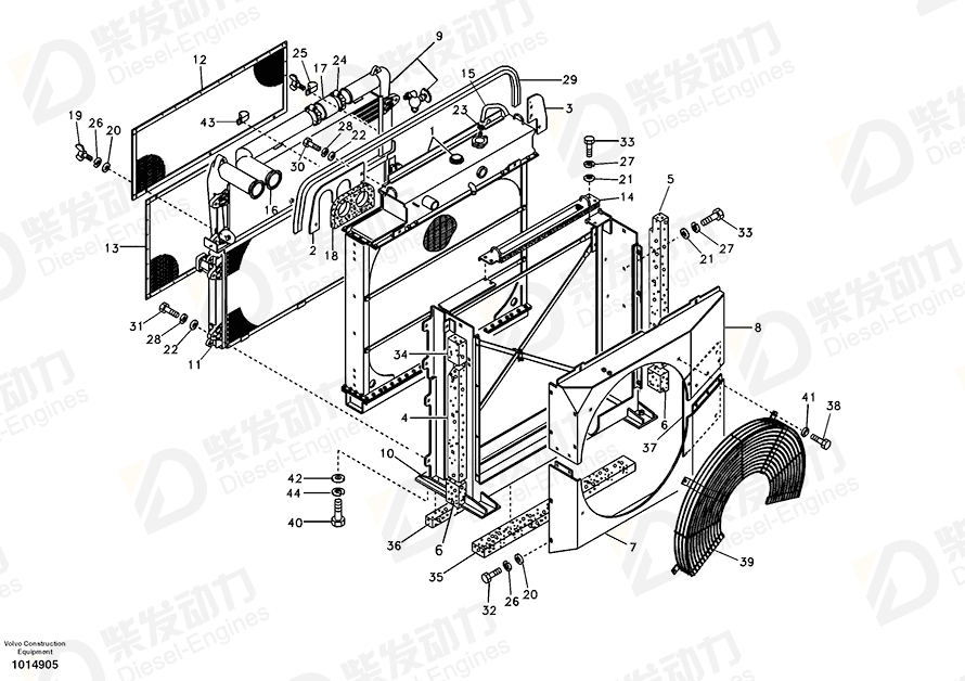 VOLVO intercooler 14508728 Drawing