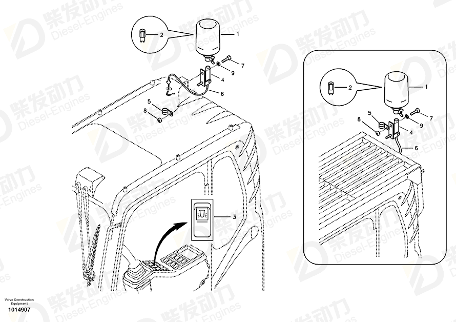 VOLVO Rotating Beacon SA1122-04520 Drawing