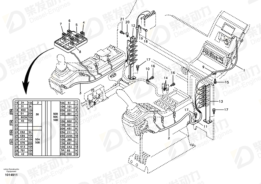 VOLVO Wire harness 14524422 Drawing