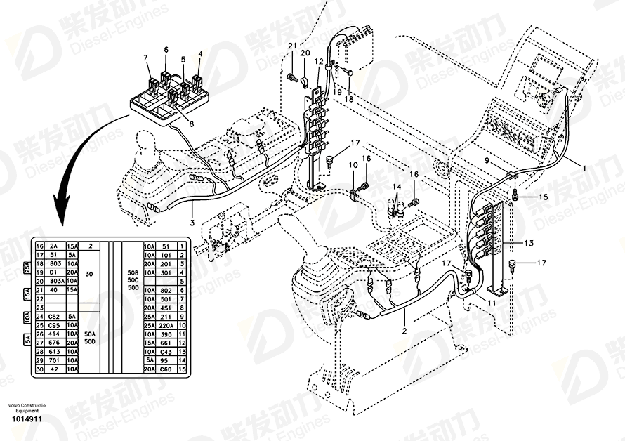 VOLVO Wire harness 14522131 Drawing VOLVO Wire harness 14522131 Drawing