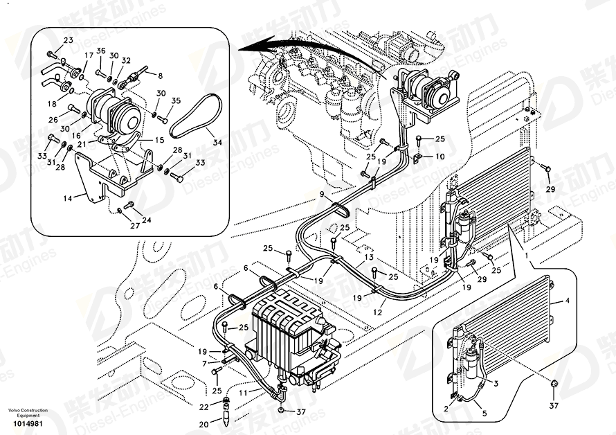 VOLVO Condenser 14509415 Drawing
