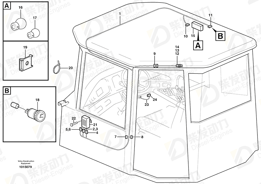 VOLVO Cable harness 11190814 Drawing